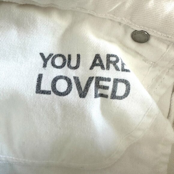 AMO Chloe Crop Jeans In‎ Sea Salt White Denim Organic Cotton - Picture 12 of 16